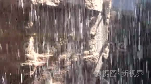 峡谷内景瀑布视频