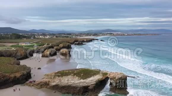 西班牙加利西亚Ribadeo的Playa de Las Catedrales