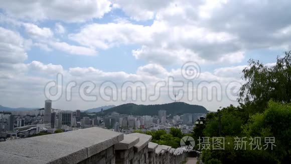 韩国要塞径首尔南三塔景观视频