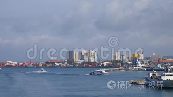 冲绳岛石垣港早景视频