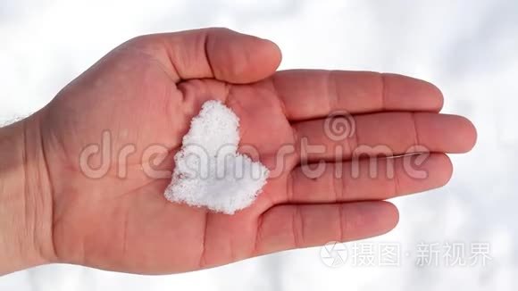 雪心在掌心融化.