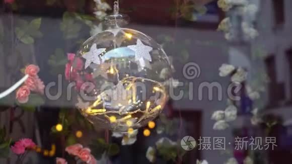圣诞节用灯装饰视频