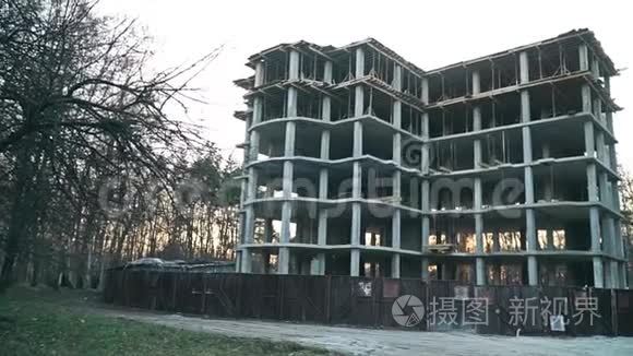 现代公寓建筑工地实拍