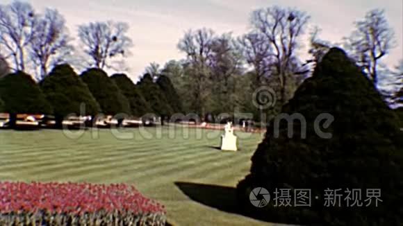 汉普顿宫廷的喷泉花园视频