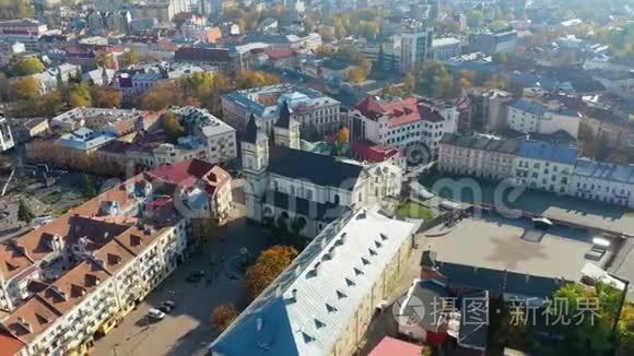 无人机视频-伊万诺-弗兰基夫斯基城市历史中心的空中景观