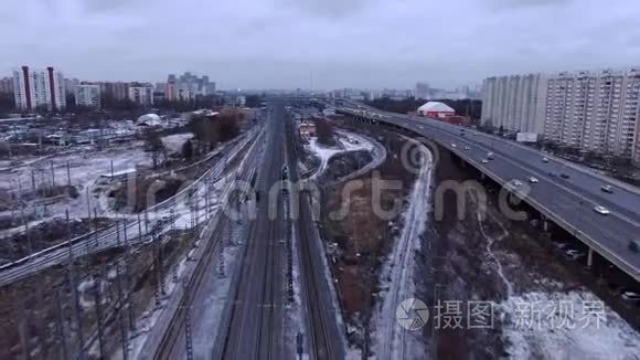 无人驾驶飞机在莫斯科市中心的空中飞行