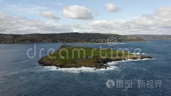 纽芬兰海岛和海岸线的鸟瞰图视频