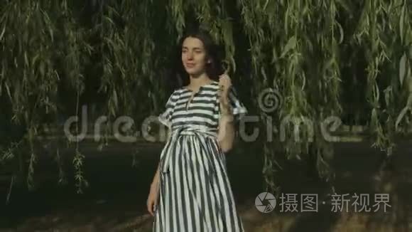 快乐的孕妇享受大自然的生活视频