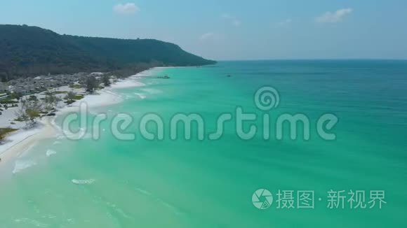 柬埔寨高荣岛的海景和海岸线视频