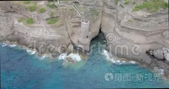卡普里亚岛小塔空中景观视频