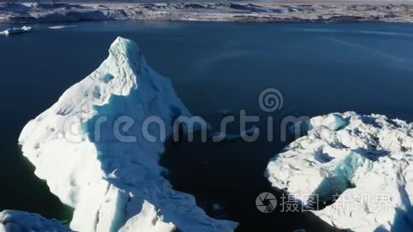 冰山湖冰岛冰川海滩冰湖视频