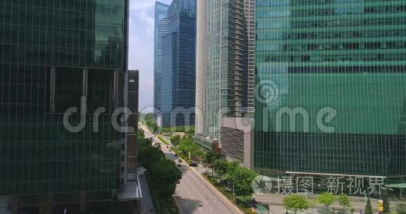 新加坡商业中心的十字路口视频