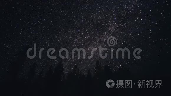 天空流星雨，美丽的夜空，银河时光