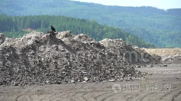 火电厂灰渣堆场灰渣堆视频