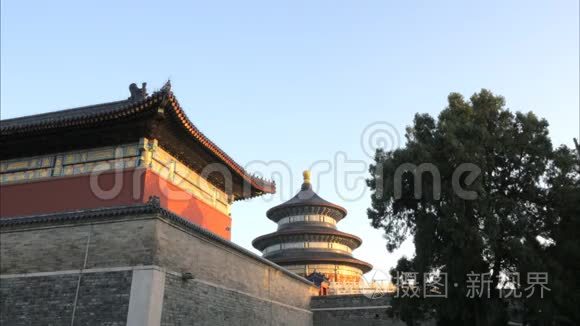 北京天坛的外墙和屋顶视频