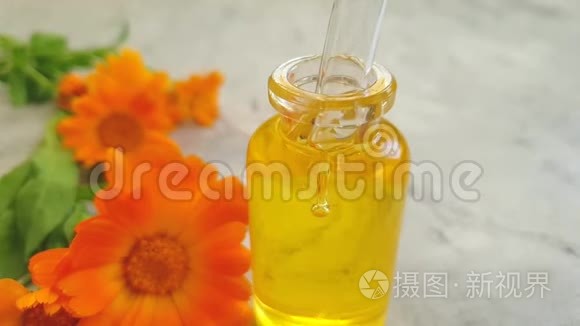 化妆油花金盏花慢运动健康视频