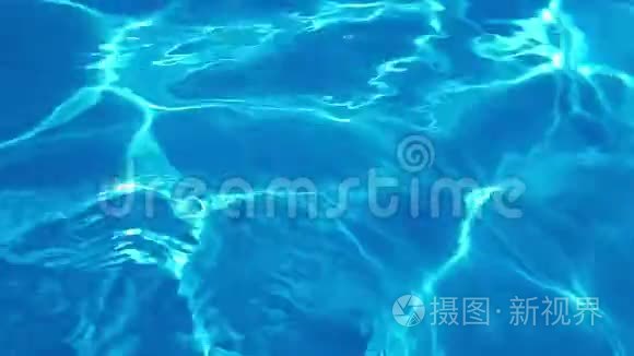 蓝水池背景纹理抽象太阳能明亮视频