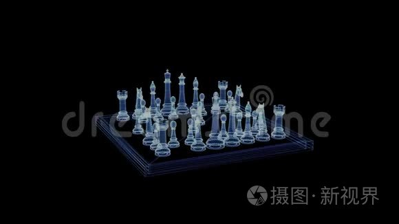 旋转棋盘上的图形全息图视频