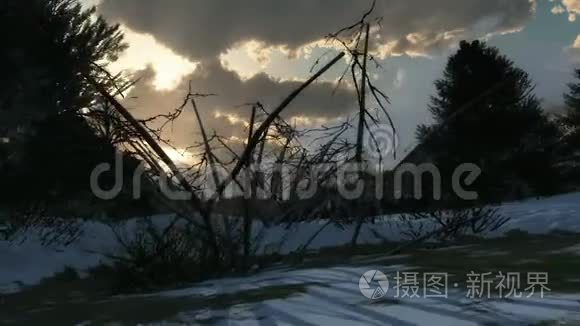 冬天的雪景视频