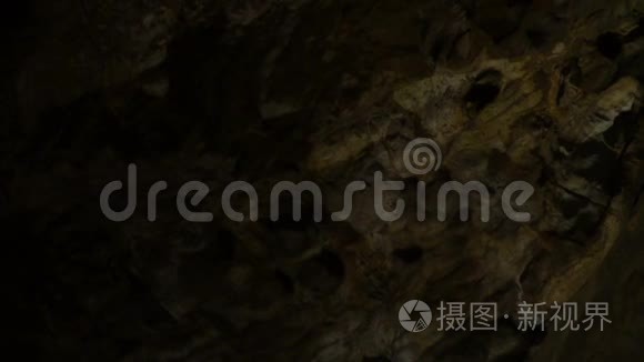 洞穴的墙壁特写视频