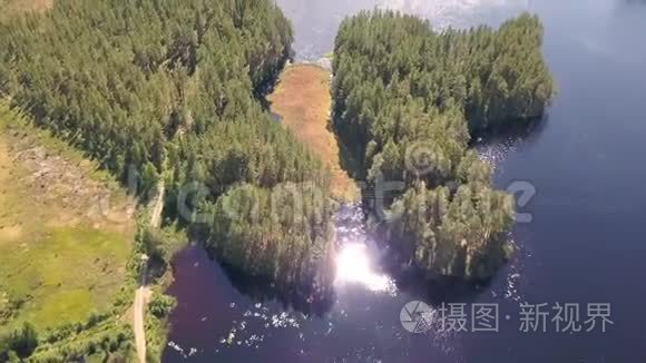 瑞典湖有许多岛屿视频