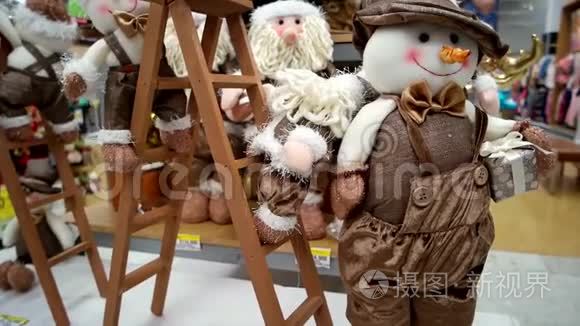 商店里的雪人圣诞展示视频