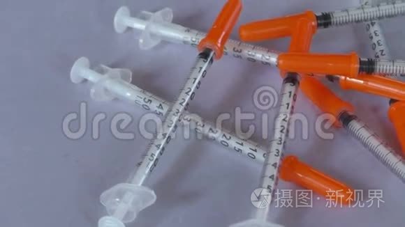 一堆胰岛素注射器视频