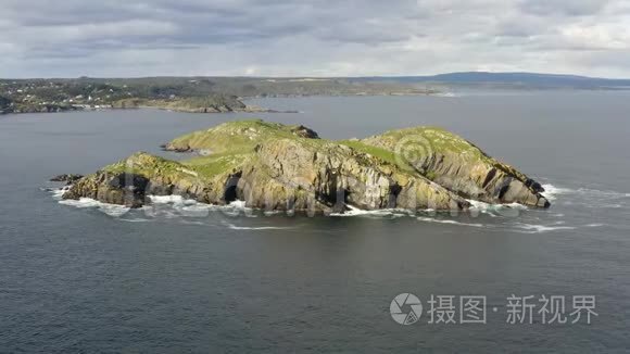 纽芬兰海岛和海岸线的鸟瞰图视频