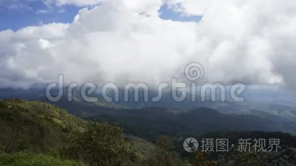 在泰国北部的高山上流云视频