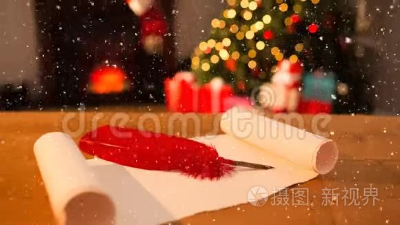 降雪和圣诞老人名单视频