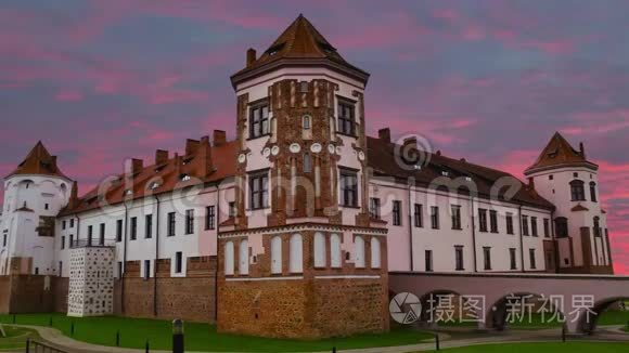 白俄罗斯中世纪城堡视频