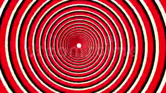 螺旋催眠动画. 黑色,红色和白色循环.短视频
