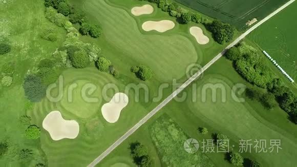 高尔夫球场的空中景观视频