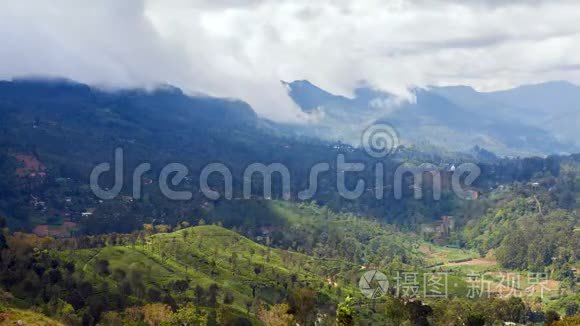 斯里兰卡夏普塔莱山地茶园景观视频