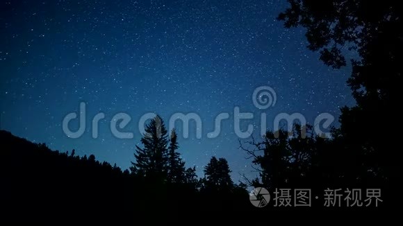 夜空中有星星，视频时间流逝