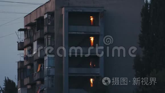 赫鲁晓夫时代老旧住宅高层建筑视频