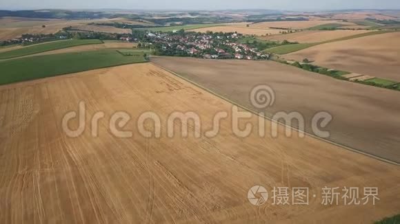 南摩拉维亚农村地区葡萄园的空中景观