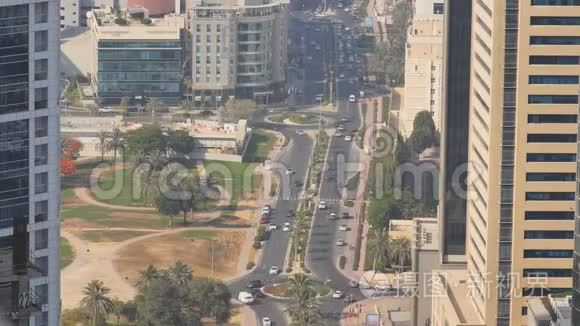 迪拜的街道和道路全景。