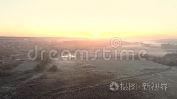 自然景观乡村景色鸟瞰日出