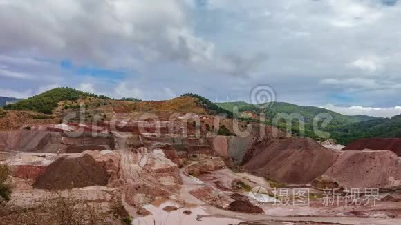 高岭土矿山时间流逝视频