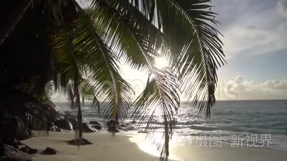 塞舌尔印度洋上夕阳西下视频