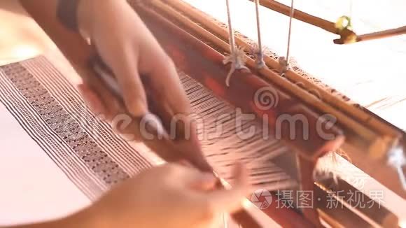 亚洲手工织布机视频