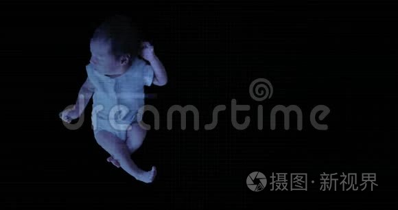 新生女婴的模糊生物扫描。