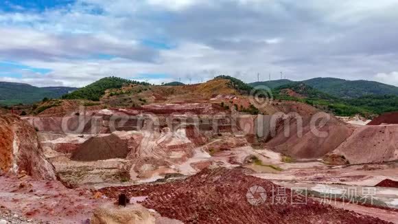 高岭土矿时间流逝视频