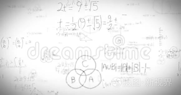 白板上的数学公式视频