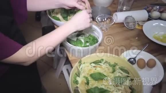 新鲜牛腿沙拉，奶酪，健康食品，饮食，滑头