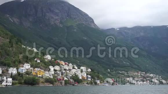 奥达市美丽的挪威风景和峡湾视频