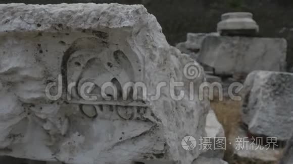 古希腊时期大理石浮雕的一部分视频