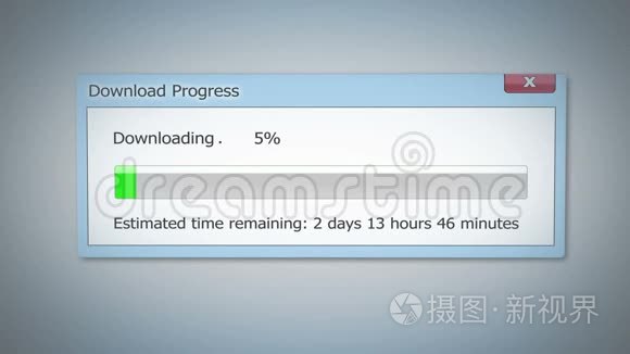 超级慢的互联网，下载对话框显示没有什么进展，过时的技术