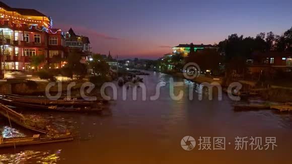 缅甸南瑞的黄昏视频
